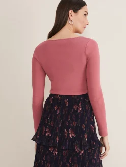 Knitwear^Phase Eight Azura Sweetheart Neck Knit Top Rose