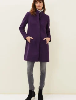 Coats^Phase Eight Baillie Wool Coat Purple