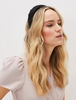 Fascinators & Hats^Phase Eight Beaded Headband Black