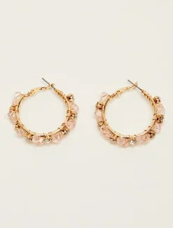 Jewellery^Phase Eight Beaded Hoop Earrings Gold