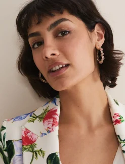 Jewellery^Phase Eight Beaded Hoop Earrings Gold