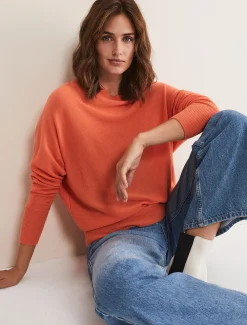 Knitwear^Phase Eight Beatrice Cashmere Jumper Orange Fizz