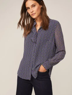Shirts & Blouses^Phase Eight Beatrice Geo Print Blouse Purple