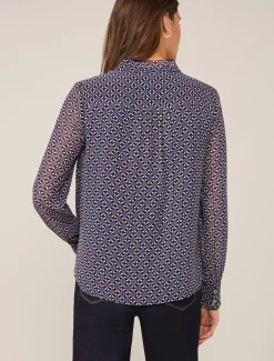 Shirts & Blouses^Phase Eight Beatrice Geo Print Blouse Purple