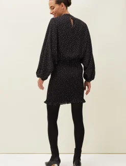 Dresses^Phase Eight Becca Spot Print Dress Black/Ivory