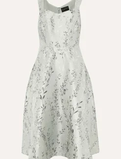 Dresses^Phase Eight Becka Floral Jacquard Fit And Flare Dress Eau De Nil