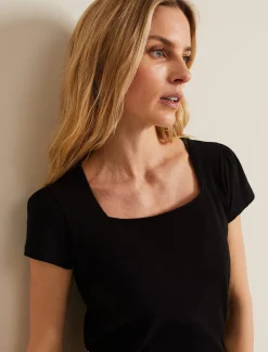 Tops & T-Shirts^Phase Eight Bella Square Neck Top Black