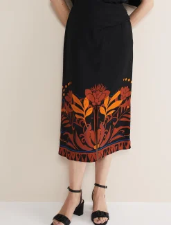 Skirts^Phase Eight Bellita Placement Skirt Black/Multi