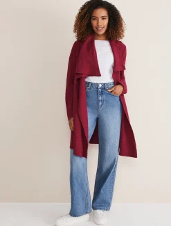 Coats^Phase Eight Bellona Knit Coat Raspberry