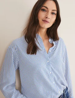 Shirts & Blouses^Phase Eight Bernice Striped Shirt White/Blue