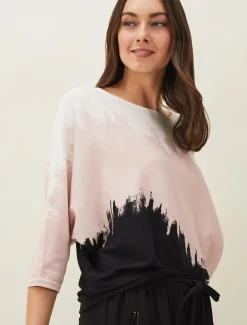 Knitwear^Phase Eight Bertie Brushstroke Fine Knit Jumper Pink Multi