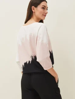 Knitwear^Phase Eight Bertie Brushstroke Fine Knit Jumper Pink Multi