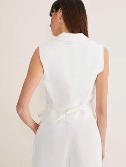 Jackets^Phase Eight Bianca Waistcoat Co-Ord Ivory