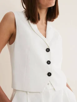 Jackets^Phase Eight Bianca Waistcoat Co-Ord Ivory