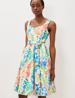 Dresses^Phase Eight Blair Cotton Floral Dress Multi-Coloured