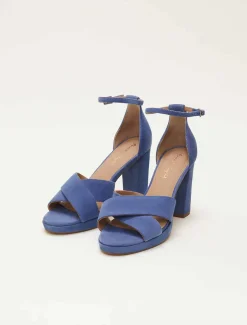 Occasion Shoes^Phase Eight Blue Suede Platform Heels Cornflower