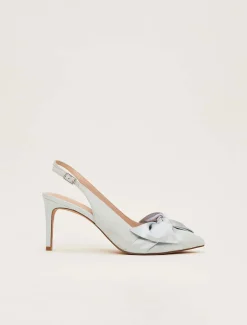Occasion Shoes^Phase Eight Blue Suede Strappy Heels Eau De Nil