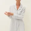 Pyjamas^Phase Eight Bobby Stripe Nightshirt Slate/Ivory