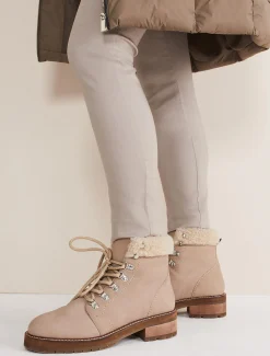 Boots^Phase Eight Borg Trim Hiker Boot Stone