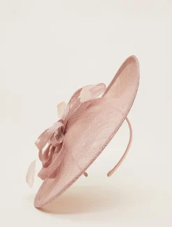 Fascinators & Hats^Phase Eight Bow And Feather Disc Fascinator Antique Rose