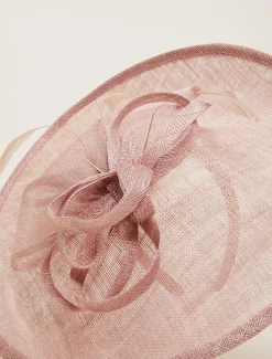 Fascinators & Hats^Phase Eight Bow And Feather Disc Fascinator Antique Rose