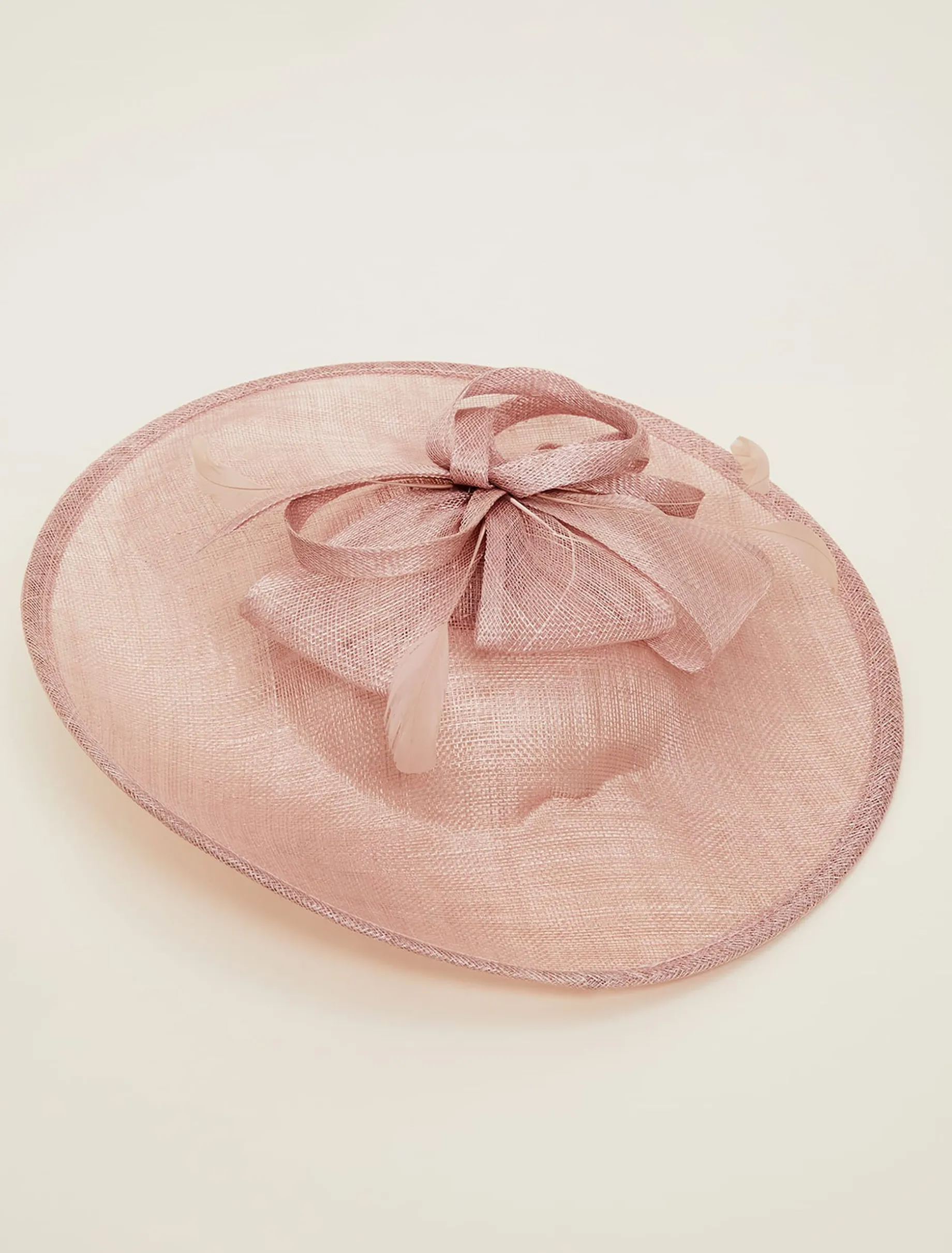 Fascinators & Hats^Phase Eight Bow And Feather Disc Fascinator Antique Rose