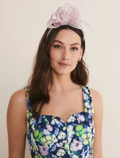 Fascinators & Hats^Phase Eight Bow And Feather Headband Misty Mauve