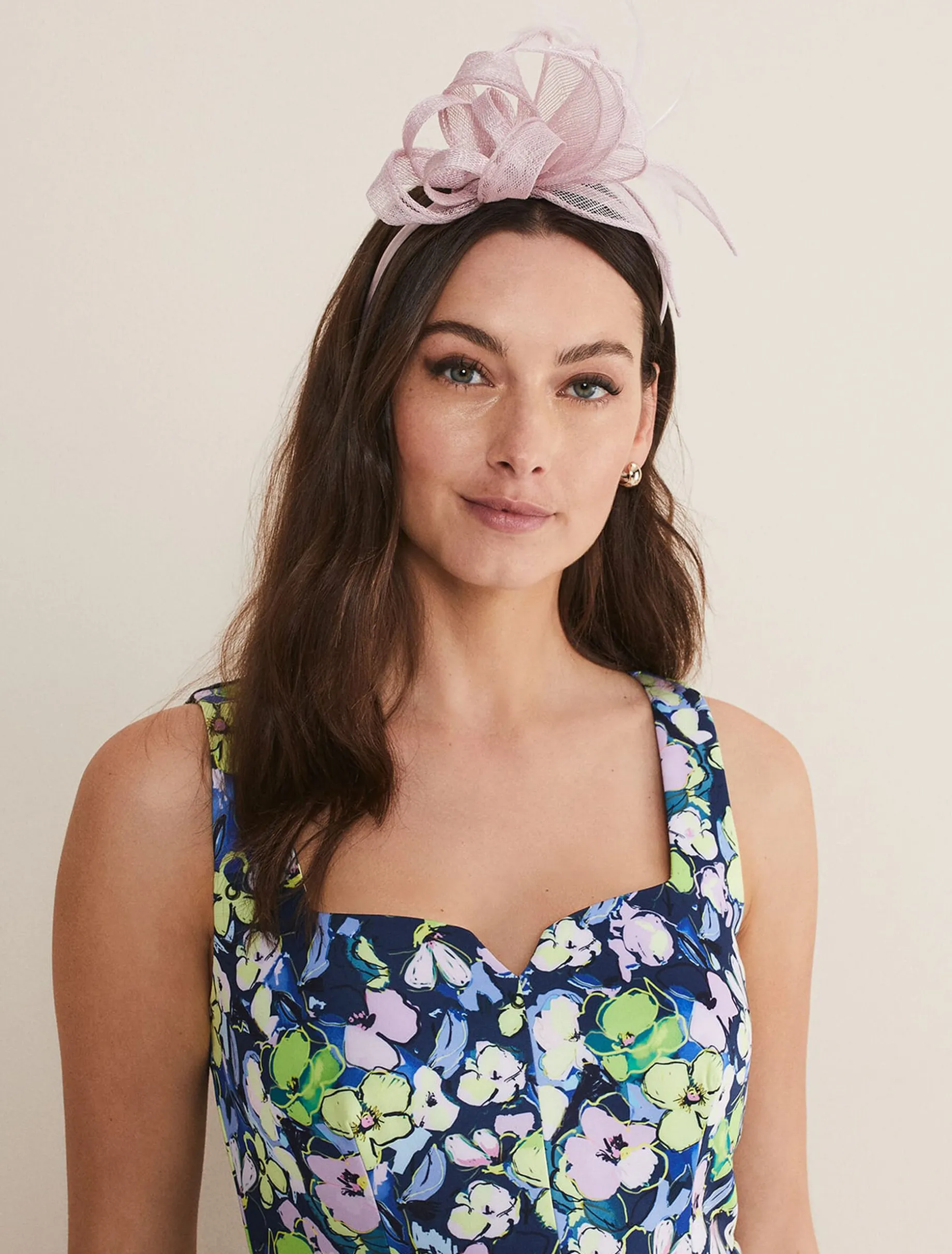 Fascinators & Hats^Phase Eight Bow And Feather Headband Misty Mauve