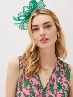 Fascinators & Hats^Phase Eight Bow And Feather Headband Grass Green