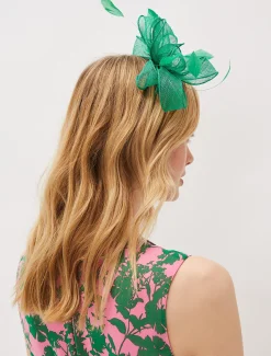 Fascinators & Hats^Phase Eight Bow And Feather Headband Grass Green