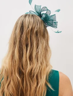 Fascinators & Hats^Phase Eight Bow And Feather Headband Jade