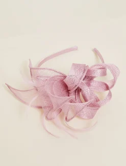 Fascinators & Hats^Phase Eight Bow And Feather Headband Misty Mauve