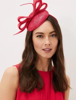 Fascinators & Hats^Phase Eight Bow Detail Pillbox Fascinator Lipstick