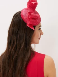 Fascinators & Hats^Phase Eight Bow Detail Pillbox Fascinator Lipstick