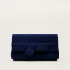 Bags^Phase Eight Bow Front Clutch Bag Deep Ocean