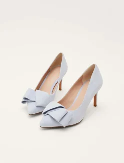 Occasion Shoes^Phase Eight Bow Front Court Shoe Sky Blue