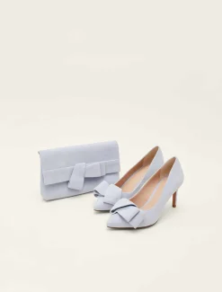 Occasion Shoes^Phase Eight Bow Front Court Shoe Sky Blue