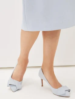 Occasion Shoes^Phase Eight Bow Front Court Shoe Sky Blue