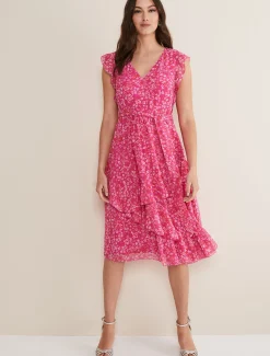 Dresses^Phase Eight Breesha Printed Dress Pink/Multi