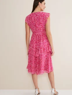 Dresses^Phase Eight Breesha Printed Dress Pink/Multi