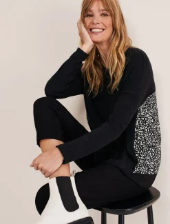 Tops & T-Shirts^Phase Eight Bregitta Front Seam Top Black/Ivory