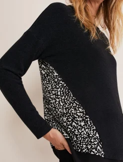 Tops & T-Shirts^Phase Eight Bregitta Front Seam Top Black/Ivory