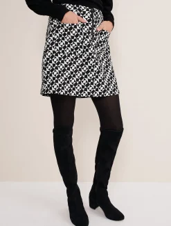 Skirts^Phase Eight Bregitta Geo Mini Jacquard Skirt Black/White