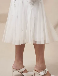 Occasion Shoes^Phase Eight Bridal Jewel Trim Mule Shoe Ivory