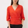 Tops & T-Shirts^Phase Eight Brigitte Wrap Buckle Top Chilli Red