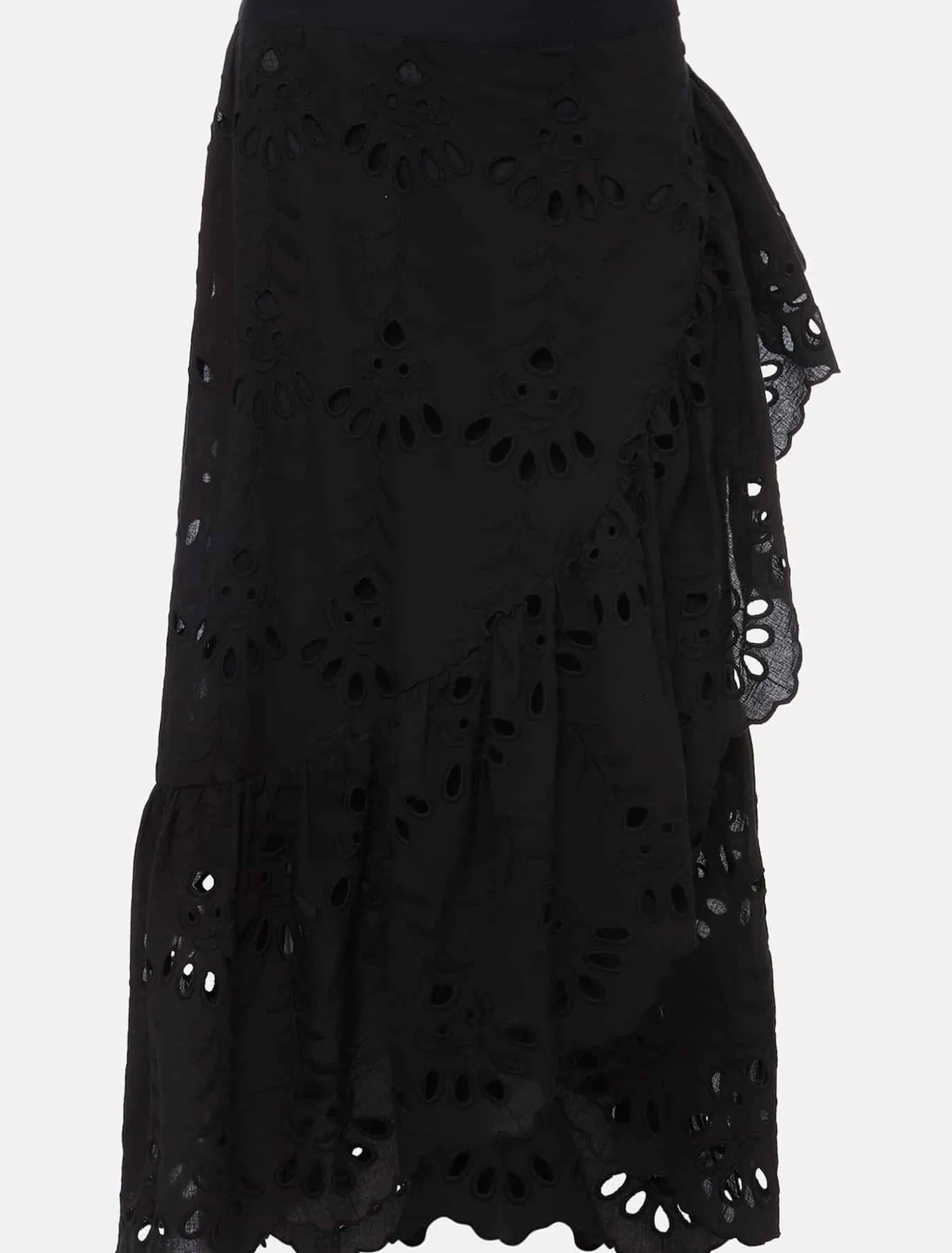 Skirts^Phase Eight Broderie Wrap Maxi Skirt Black