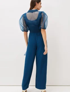 Dresses^Phase Eight Brontie Puff Sleeve Wide Leg Jumpsuit Teal