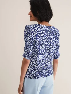 Tops & T-Shirts^Phase Eight Brooke Printed Top Blue/Multi