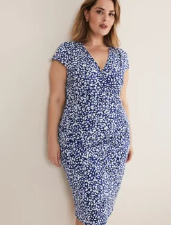 Dresses^Phase Eight Brooke Printed Wrap Dress Blue/Multi