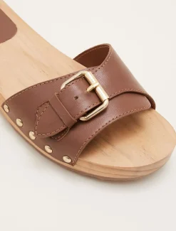 Sandals & Wedges^Phase Eight Buckle Front Clog Sandal Tan